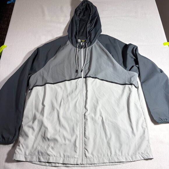 Athletic Works Men's Colorblock Windbreaker Jacket Coat Shades of Gray 2XL - Picture 2 of 11